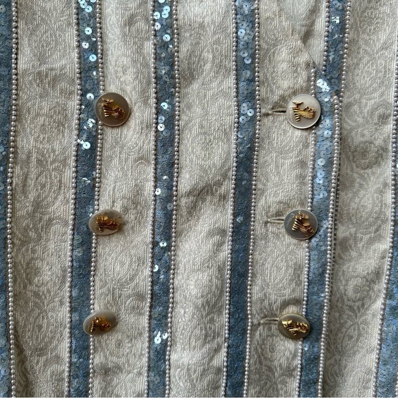 Vintage Salvatore Ferragamo Women’s Pearls and Sequins Blazer Jacket Size Small - Picture 3 of 13